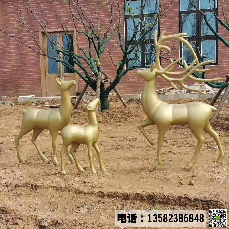 铜雕鹿雕塑案例